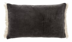 CUSHION COVER VELVET DARK GREY     - CUSHIONS